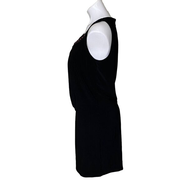 White House Black Market Black Beaded Mini Dress, Sleeveless Women's Size M - Picture 6 of 9